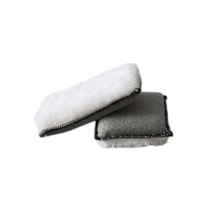 Eponge de nettoyage scrub double face permet de nettoyer avec produit ou a sec pour dépoussiérer possède deux cotés différent un coté microfibre classique et l'autre très doux .